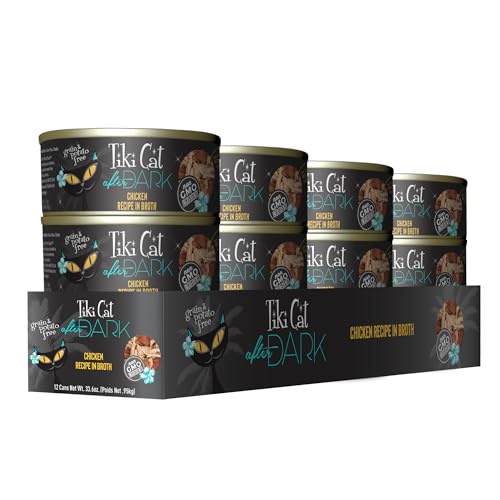 Tiki Cat After Dark sin OGM, opción de alta calidad para gatos adultos.