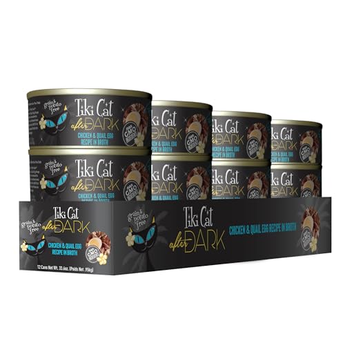 Tiki Cat After Dark: trozos de pollo en caldo para gatos adultos con sabor