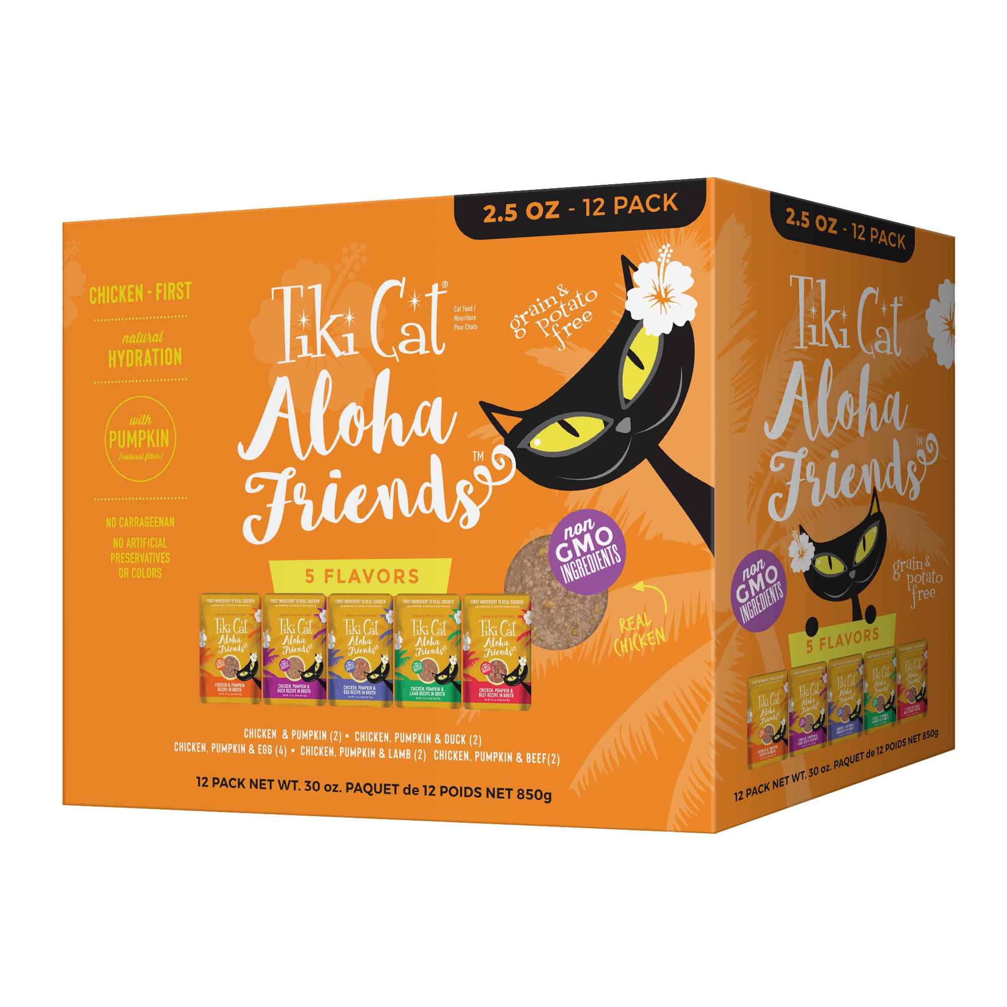 Tiki Cat Aloha Friends, envases de variedad para probar sabores diferentes en cada comida