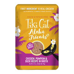Tiki Cat Aloha Friends con pollo, comida húmeda de alta humedad para gatos.