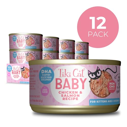 Tiki Cat Baby con pollo y salmón, ingredientes reales para sabor y nutrición