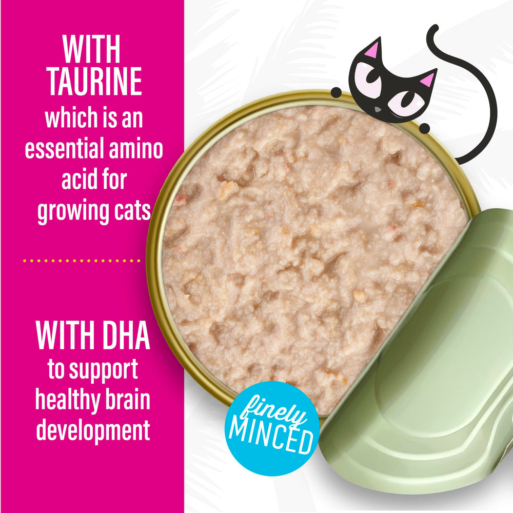 TIKI PETS Tiki Cat Baby Pate prebióticos para digestión saludable.