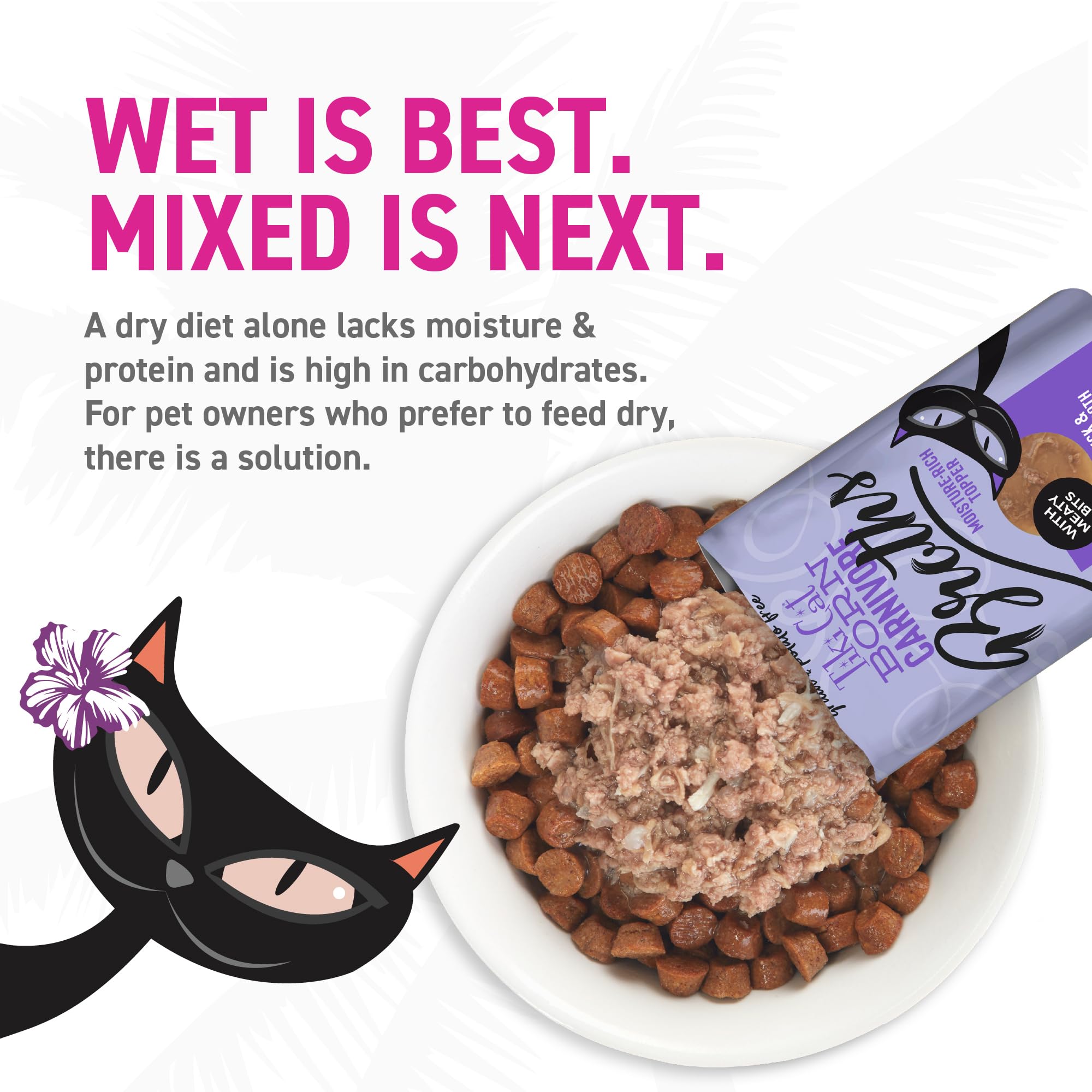 Bolsa individual de Tiki Cat Born Carnivore Broths lista para servir.