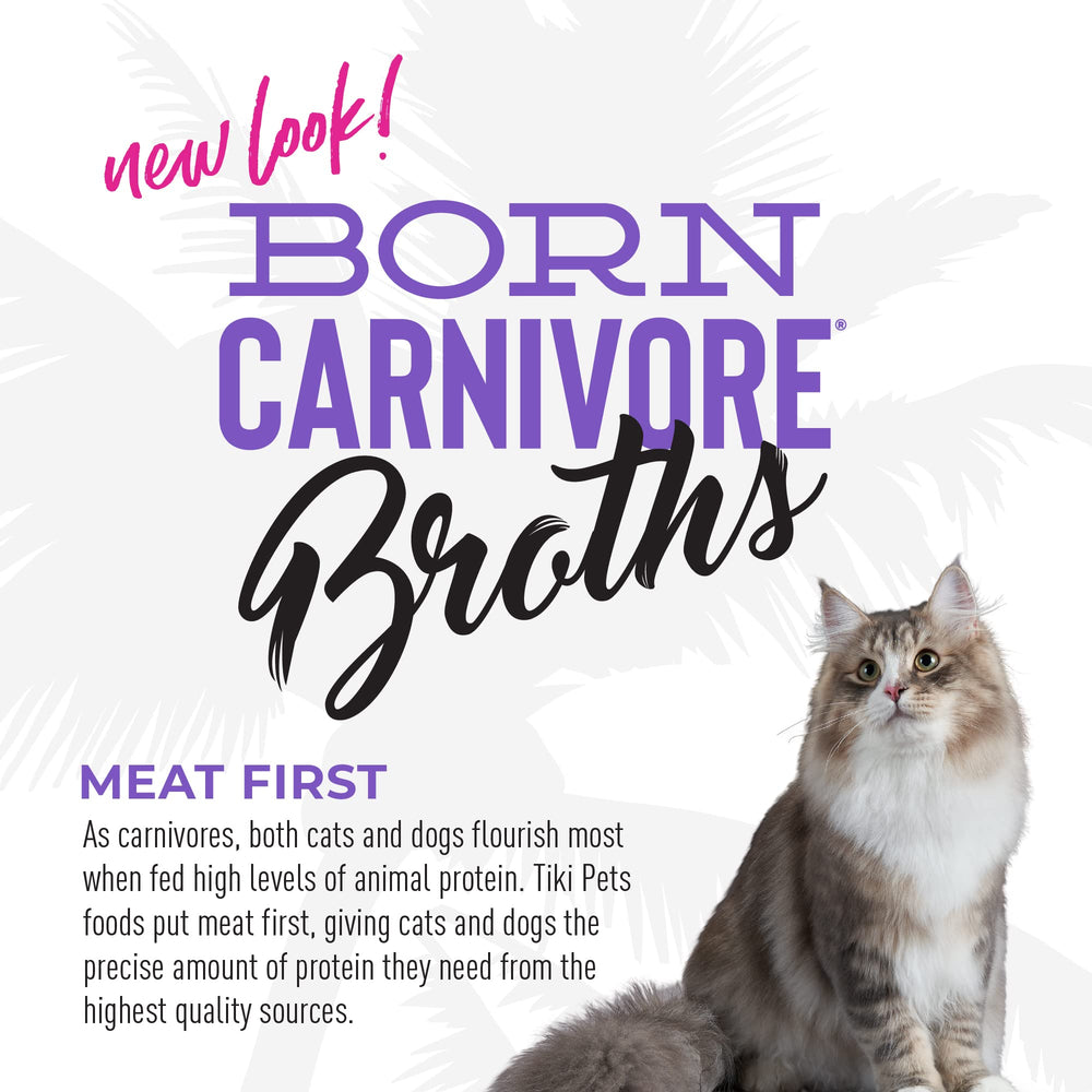 Tiki Cat Born Carnivore Broths fácil de usar en la rutina diaria.