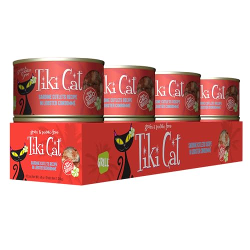 Tiki Cat Grill etiqueta nutricional destaca alto contenido de humedad.