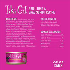 Tiki Cat Grill pescado real y carne verdadera para sabor marino natural.