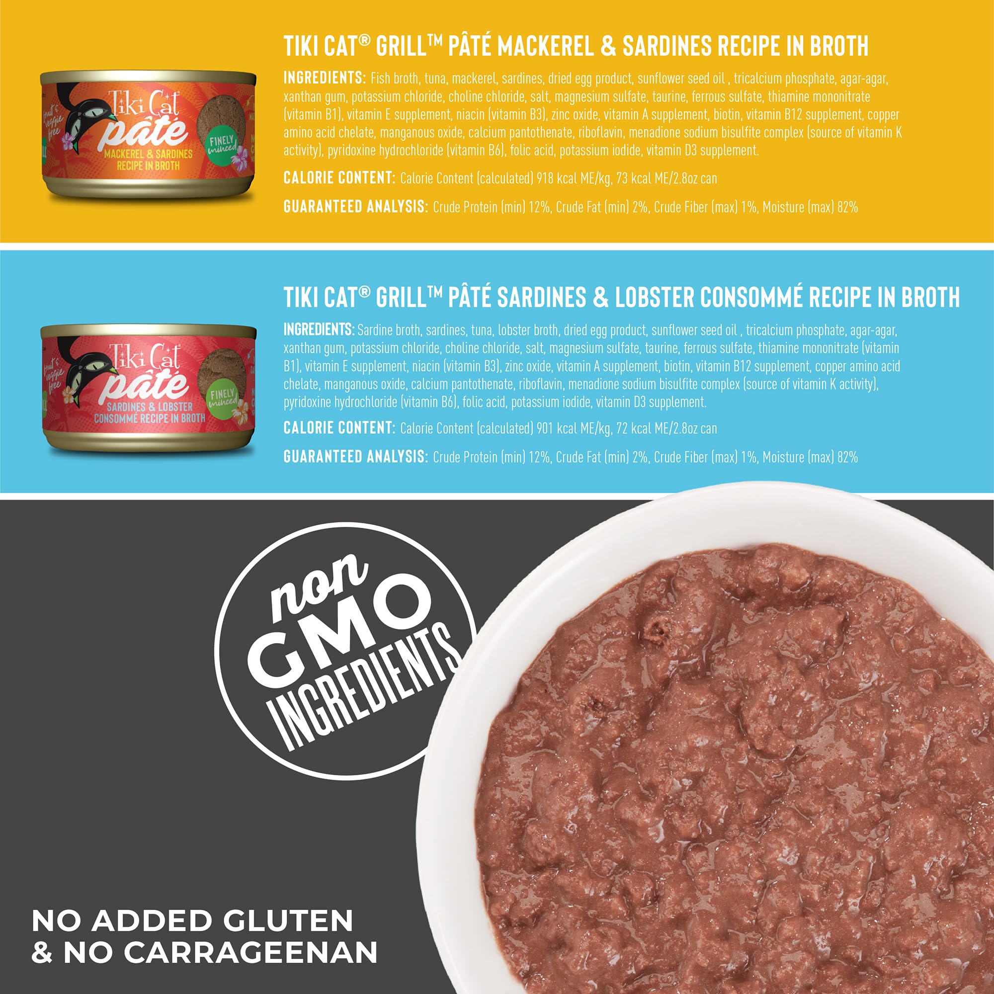 Tiki Cat Grill Pâté lata 2,8 oz: porciones prácticas para comidas diarias