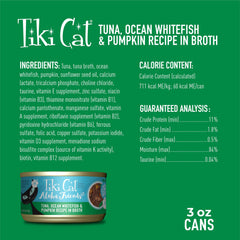 Tiki Cat Aloha Friends ingredientes clave, sin granos para una digestión ligera.