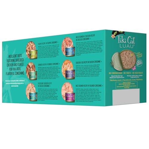 Tiki Cat Luau: pollo deshilachado, proteína real para gusto natural