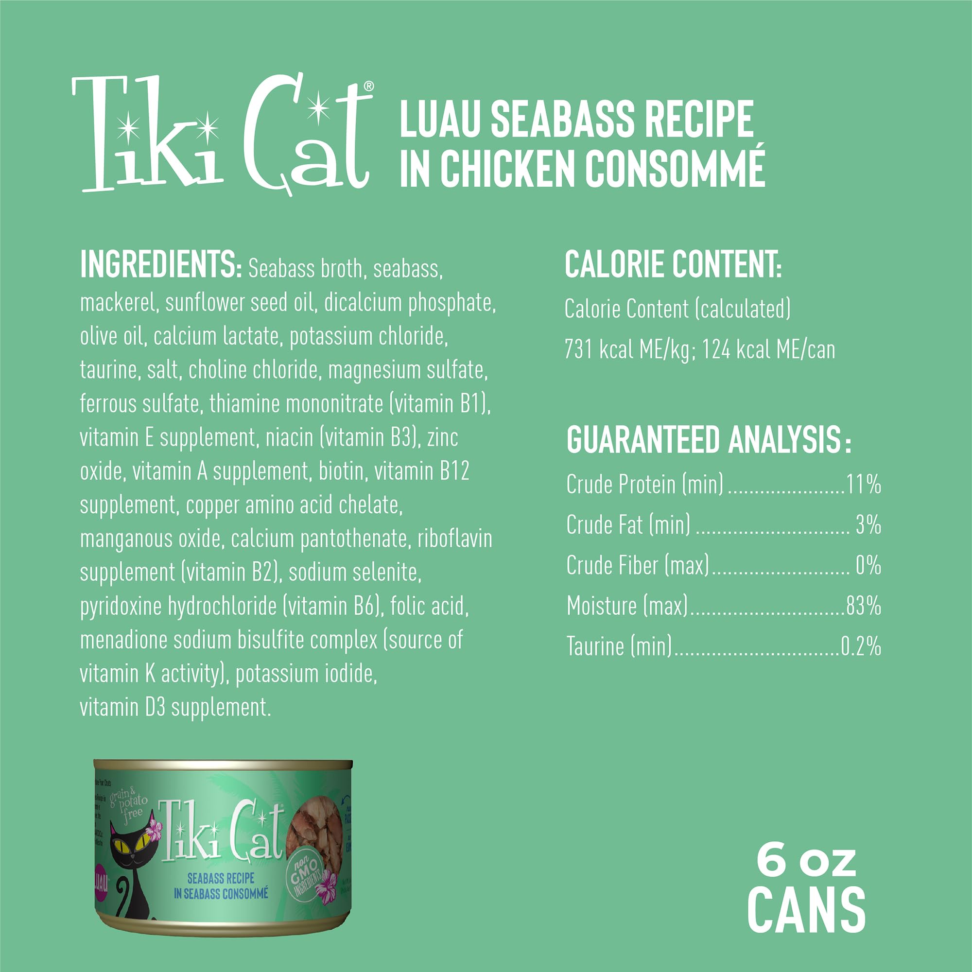Tiki Cat Luau: etiqueta clara, nutrición equilibrada para todas las etapas.
