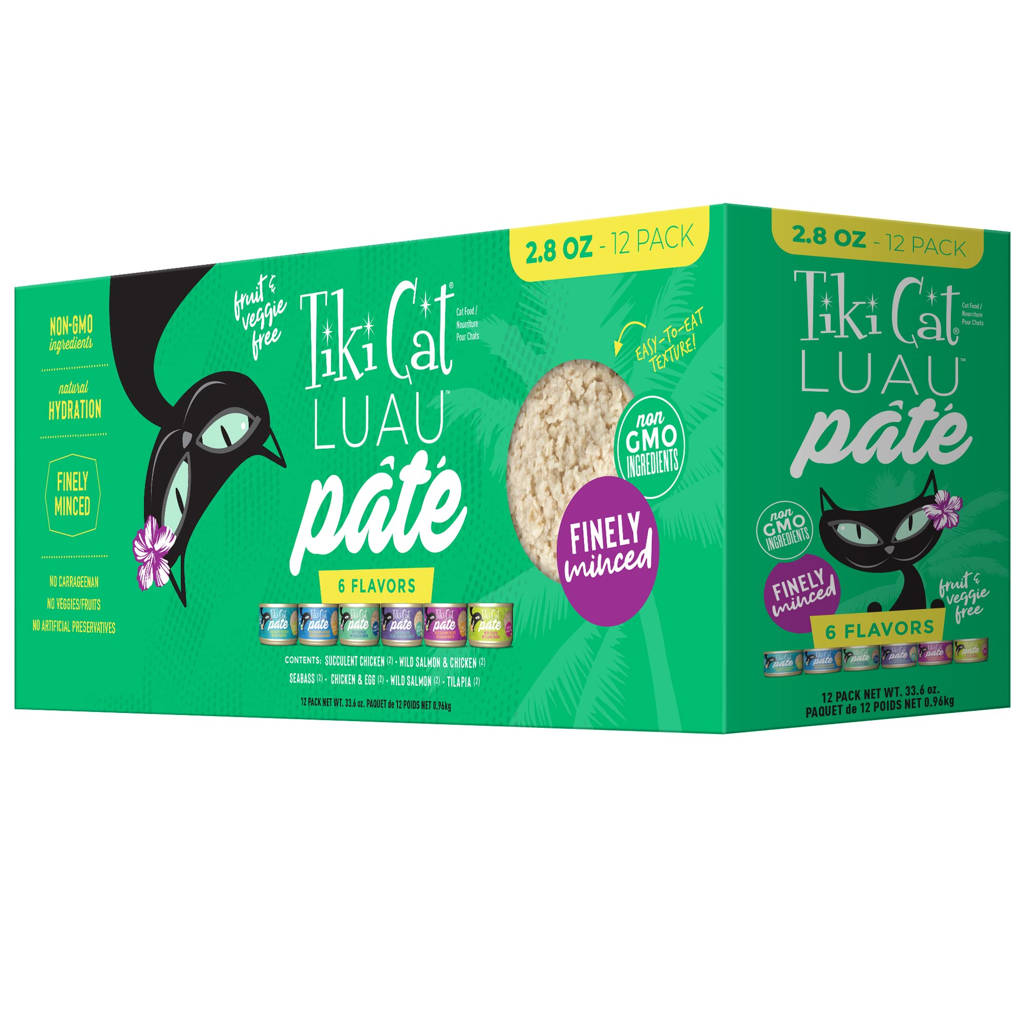 Tiki Cat Luau Pâté, lata de tilapia, proteína real para felinos y variedad en la comida
