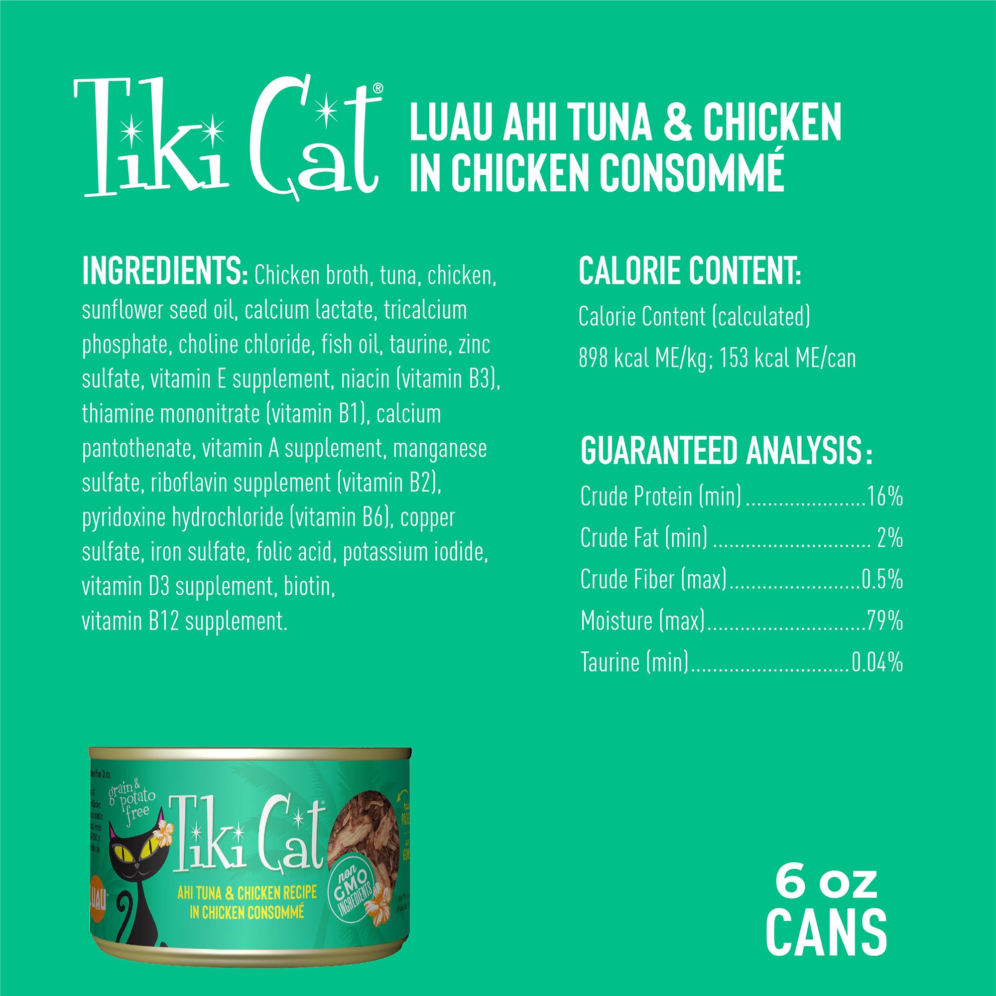 Tiki Cat Luau: sabores marinos y pollo, ideal para paladares exigentes.