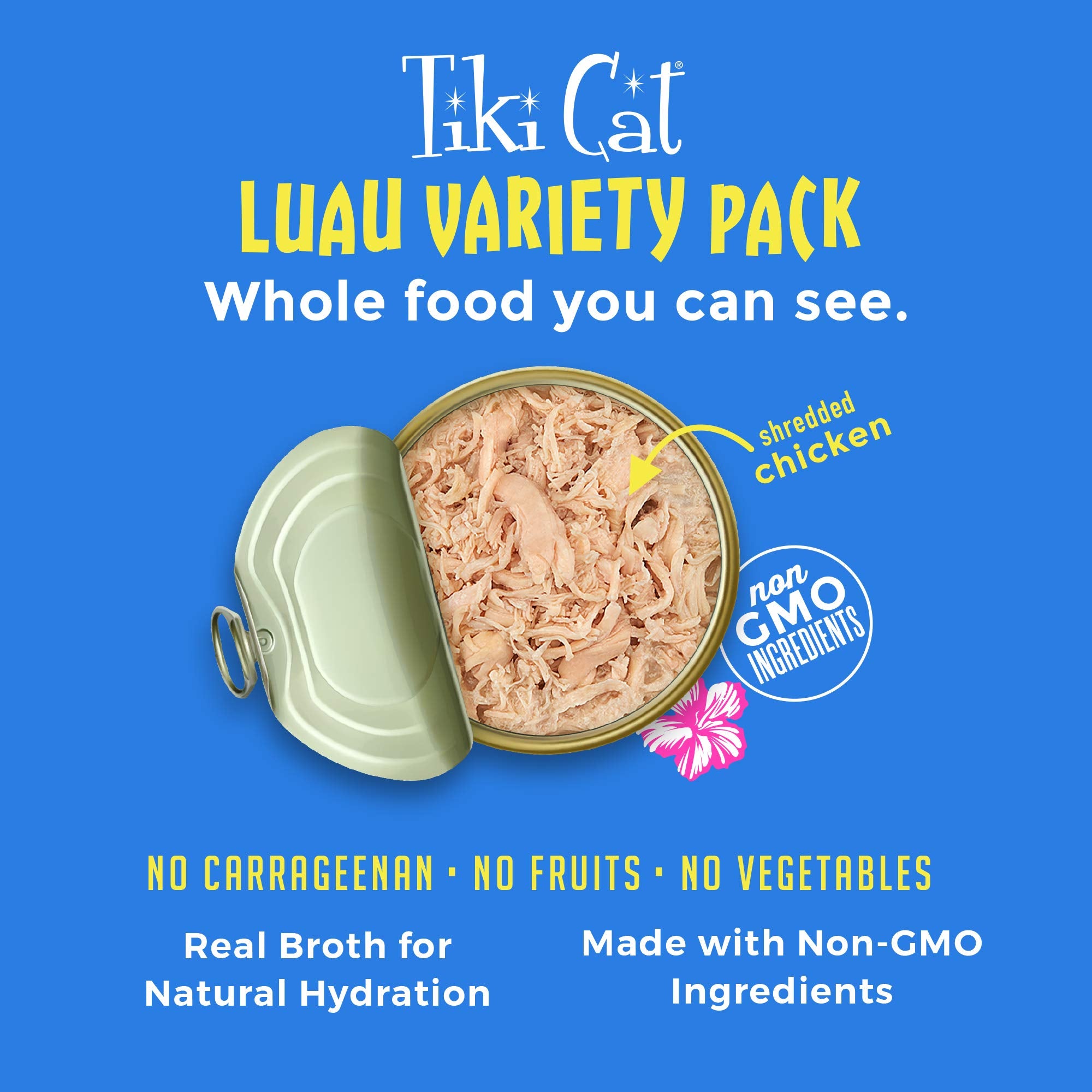 Tiki Cat Luau servir en tazones: presentación limpia para cada comida.