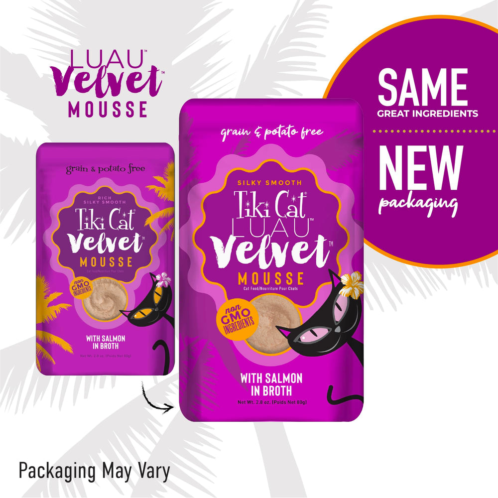 Tiki Cat Luau Velvet Mousse ofrece alto contenido de humedad para favorecer la hidratación.