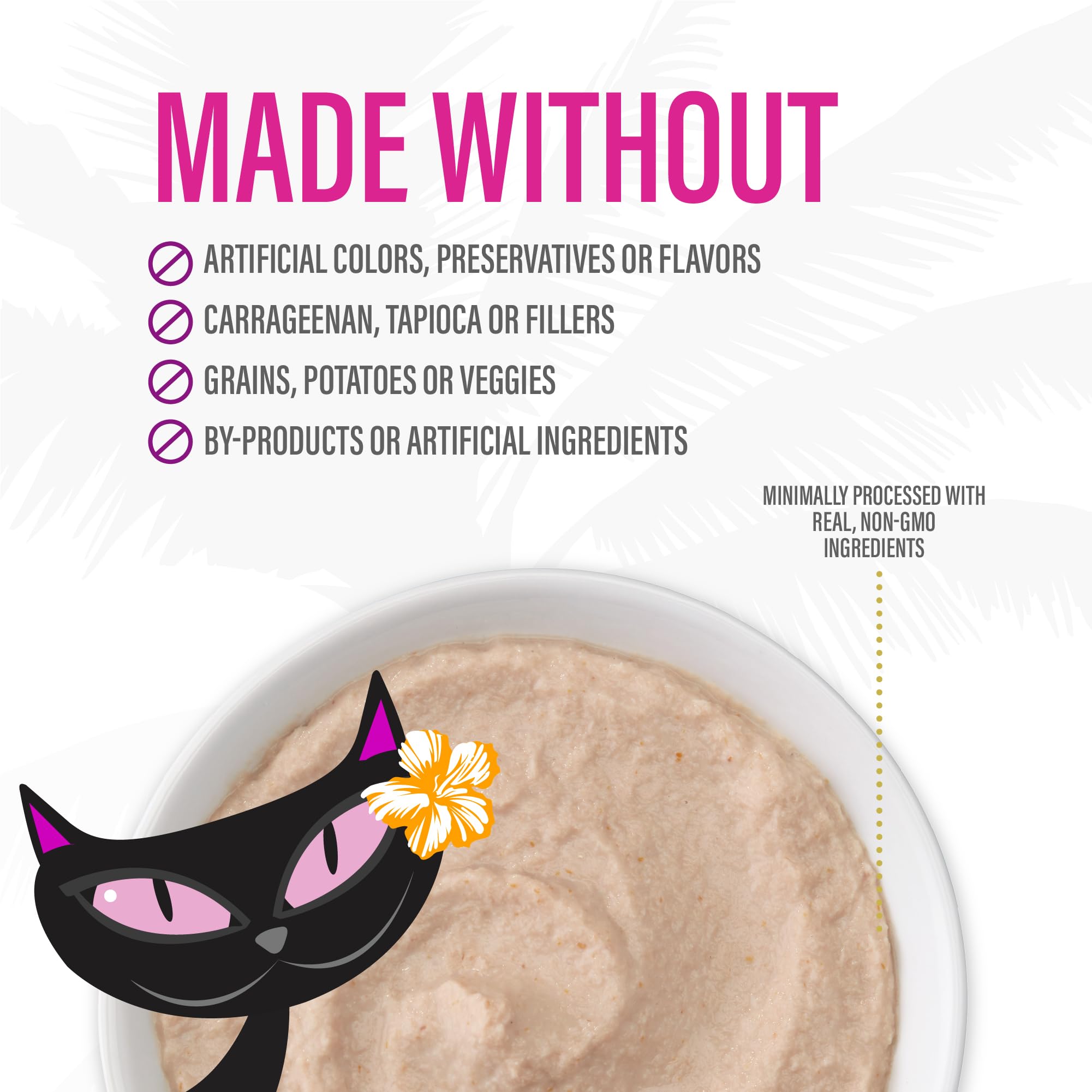 Sin químicos artificiales: Tiki Cat Luau Velvet Mousse promueve una dieta natural para felinos.
