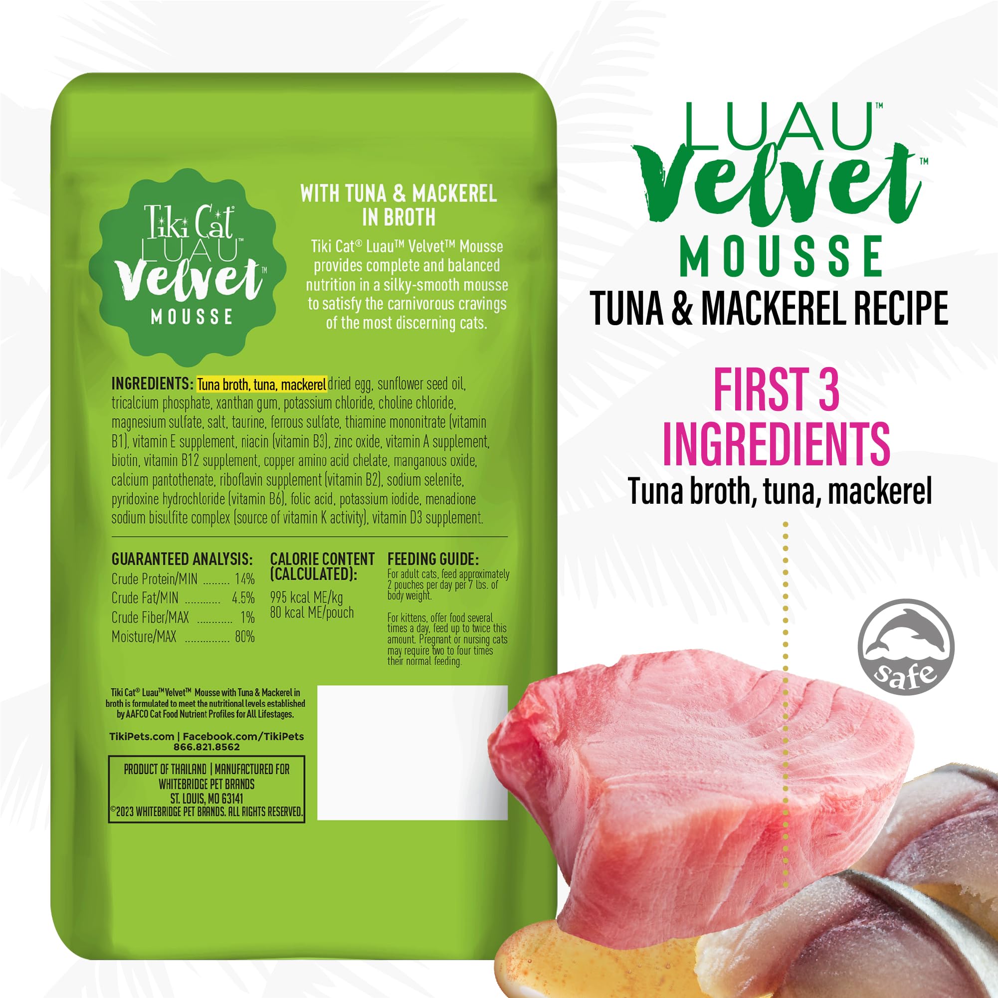Textura sedosa de Velvet Mousse de Tiki Cat invita a comer con alegría.
