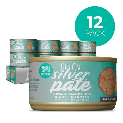 Tiki Cat Silver Pate lata de caballa, proteína de alta calidad para su dieta.