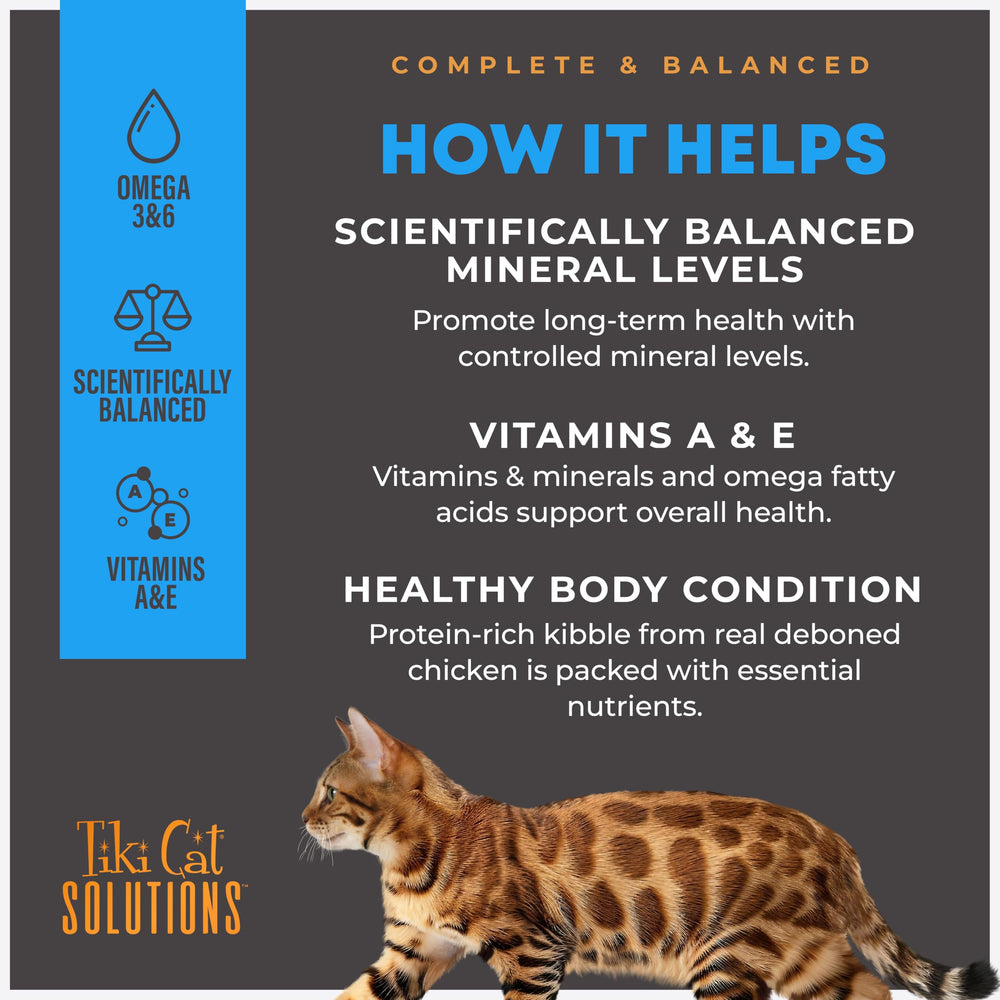 Tiki Cat Solutions ácidos grasos omega-3 y omega-6 para piel y pelaje saludables.