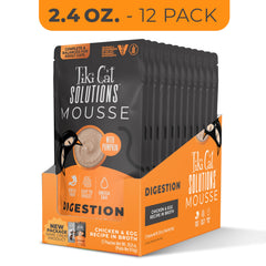 Tiki Cat Solutions Digestion Mousse en empaque de 2.4 oz, 12 sobres.