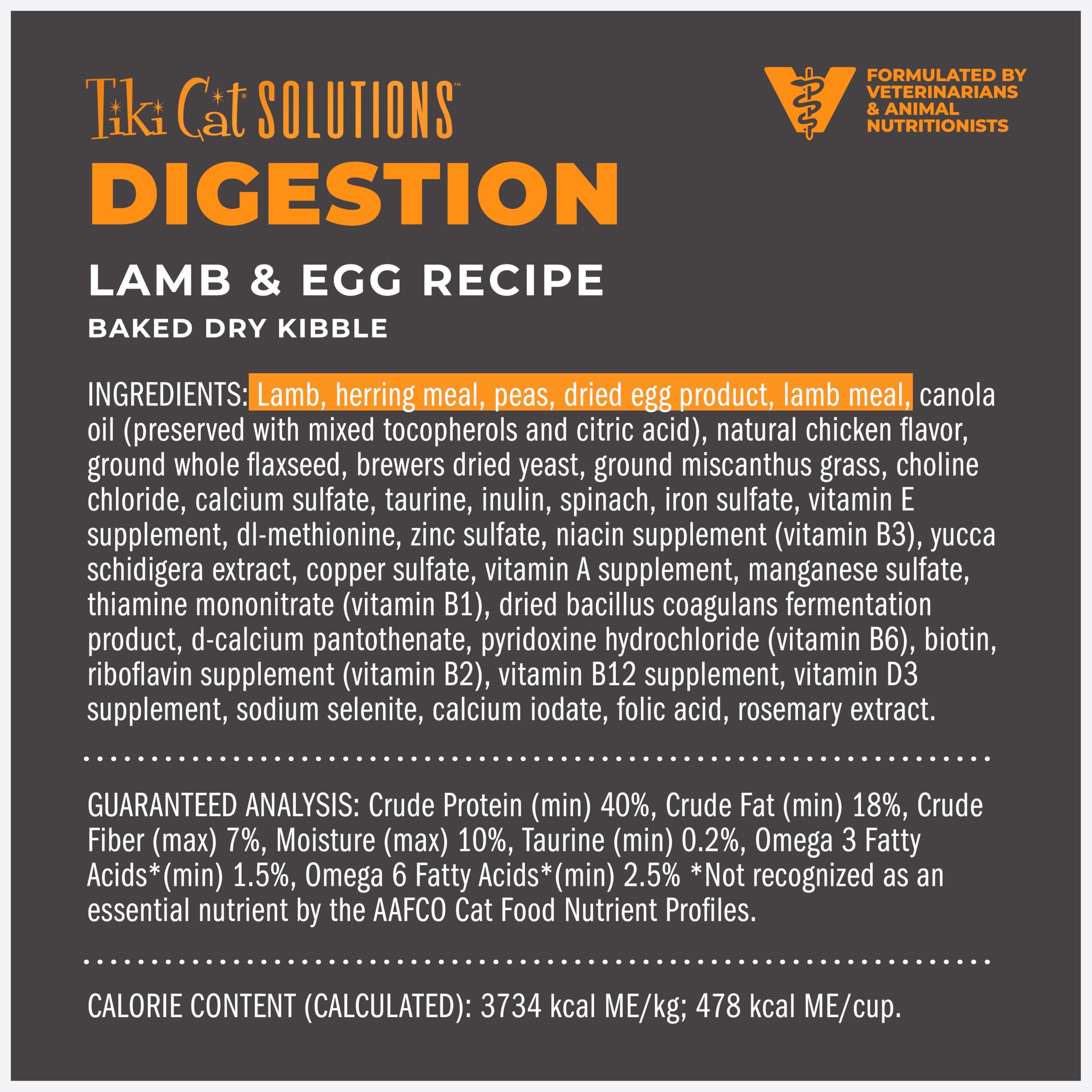 Tiki Cat Solutions Digestión, 40% proteína garantizada para nutrición de alto rendimiento