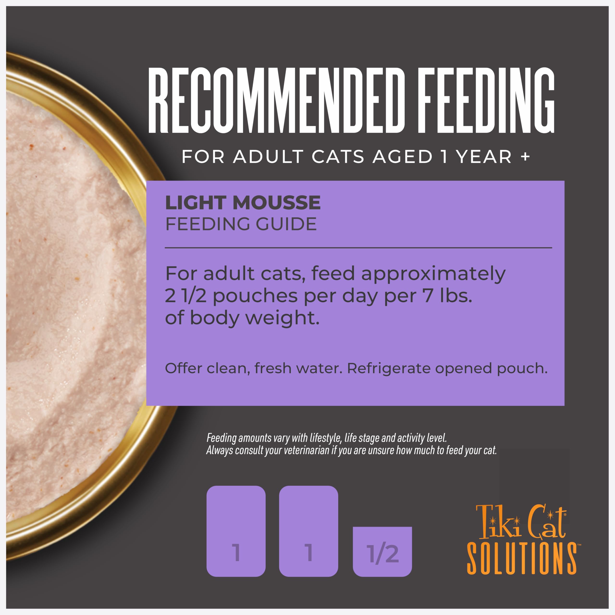 Tiki Cat Solutions Light Mousse sin colorantes artificiales ni sabores añadidos.
