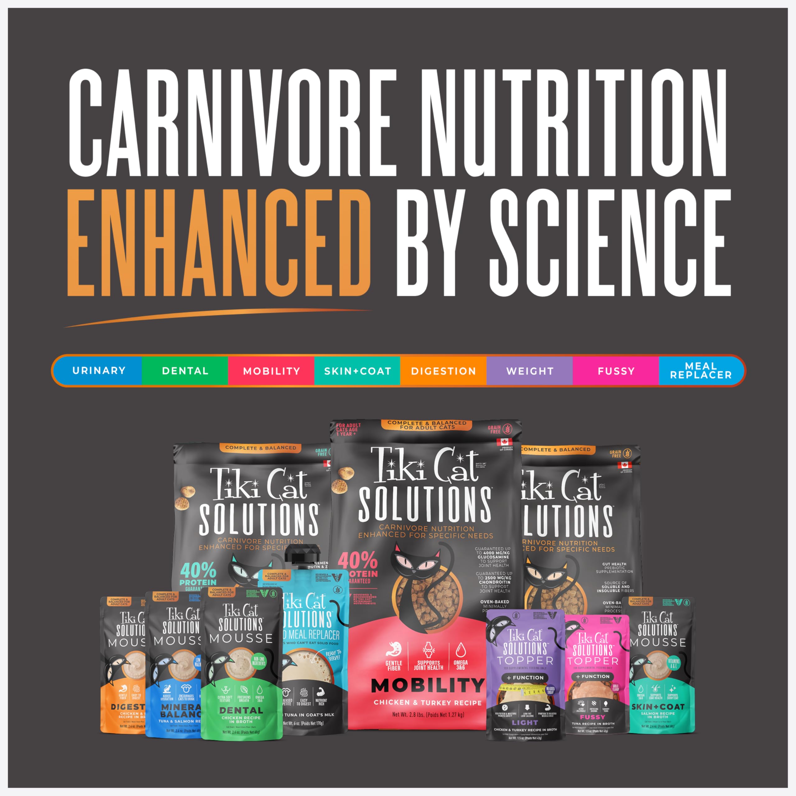 Dieta diaria para gatos adultos con Tiki Cat Solutions Mineral Balance Mousse.