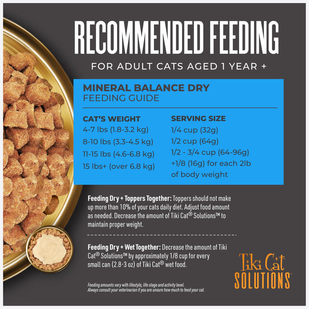 Tiki Cat Solutions Mineral Balance proteína 34% para dieta balanceada