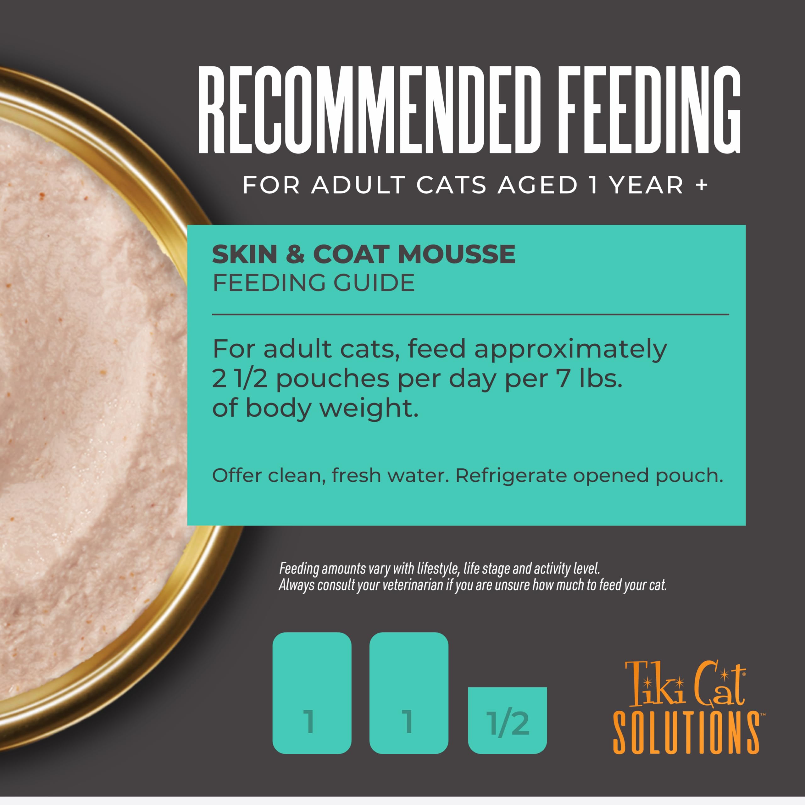 Tiki Cat Solutions sin transgénicos para alimento húmedo.