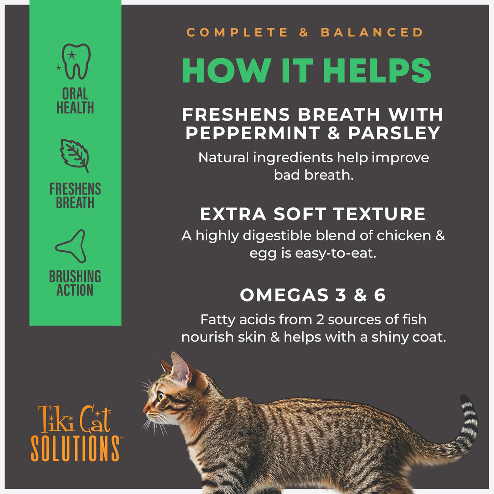 Tiki Cat Solutions proteína real de pollo para dieta equilibrada.