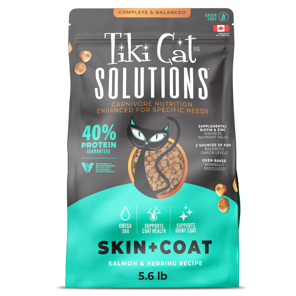 Tiki Cat Solutions Skin & Coat: bolsa de 2,54 kg para pelaje saludable.