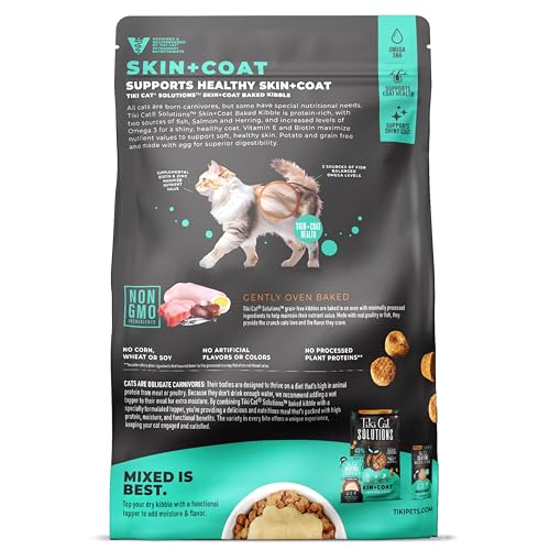 Tiki Cat Solutions Skin & Coat: salmón y arenque para pelaje brillante.