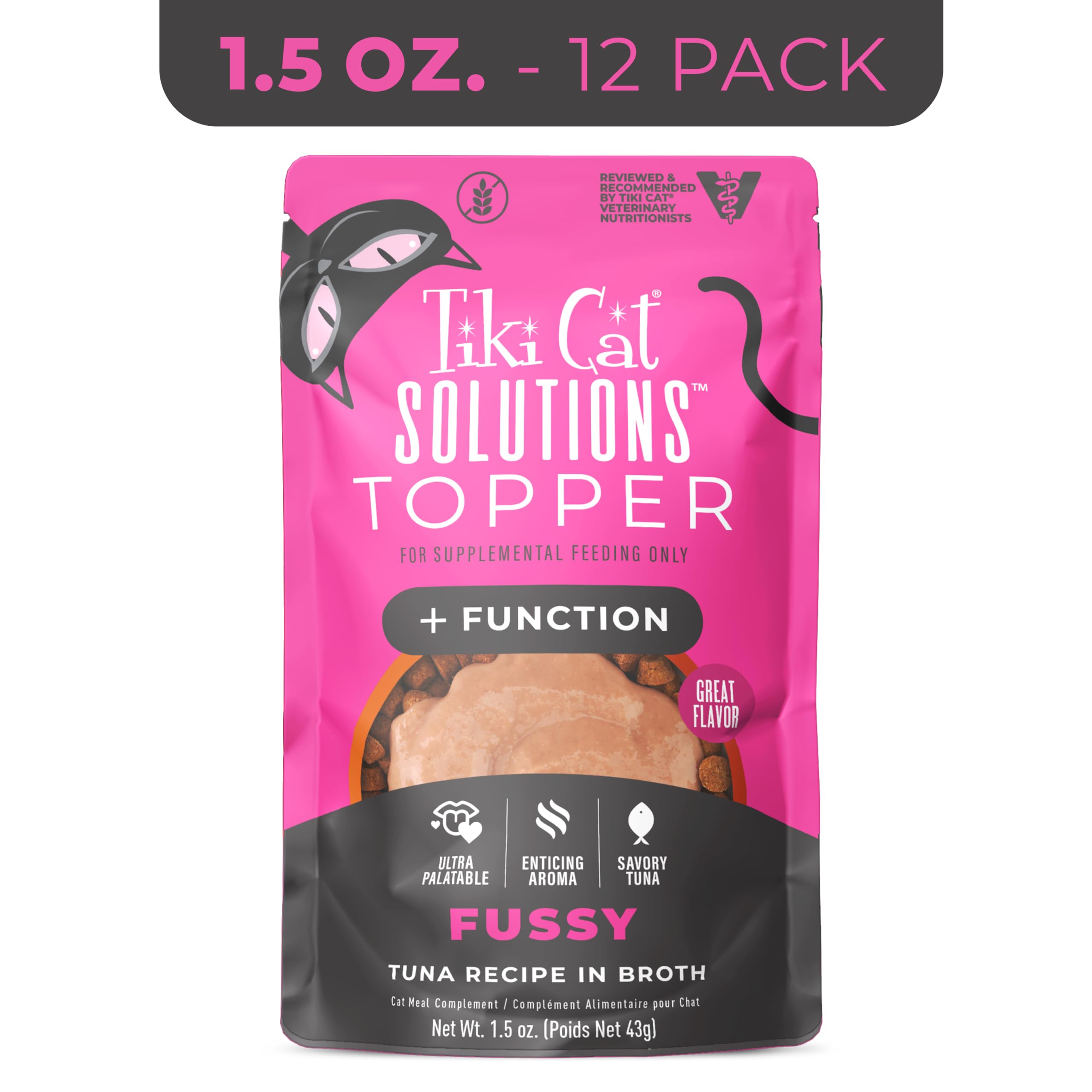 Tiki Cat Solutions Topper Fussy textura cremosa para croquetas.
