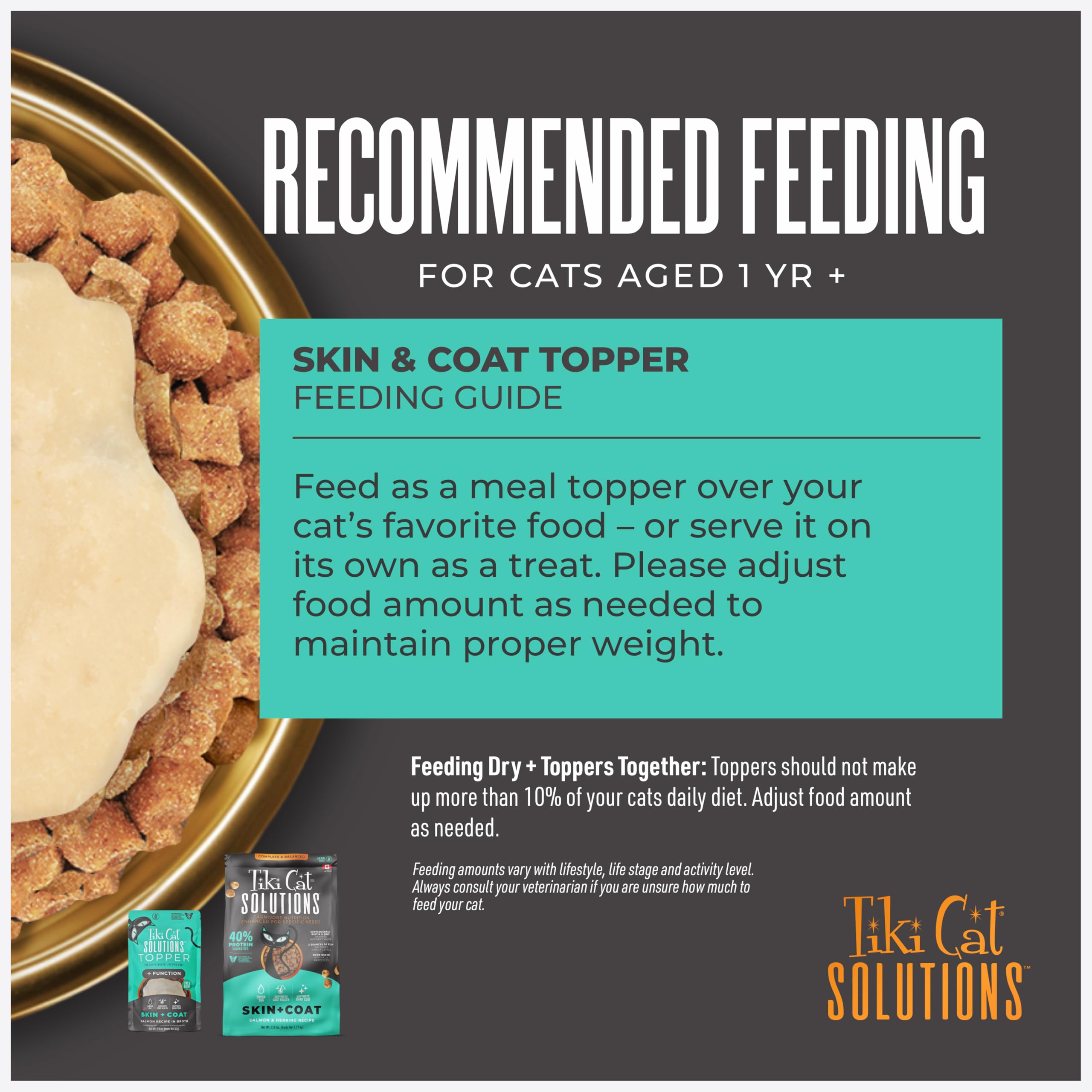 Tiki Cat Solutions Topper libre de transgénicos para la dieta diaria.