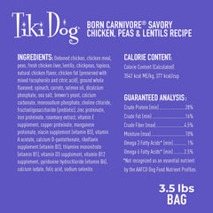 Tiki Dog Born Carnivore croquetas pequeñas, ideales para perros pequeños.