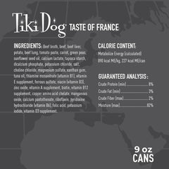 Tiki Dog Francia: patatas y zanahorias aportando sabor y textura.