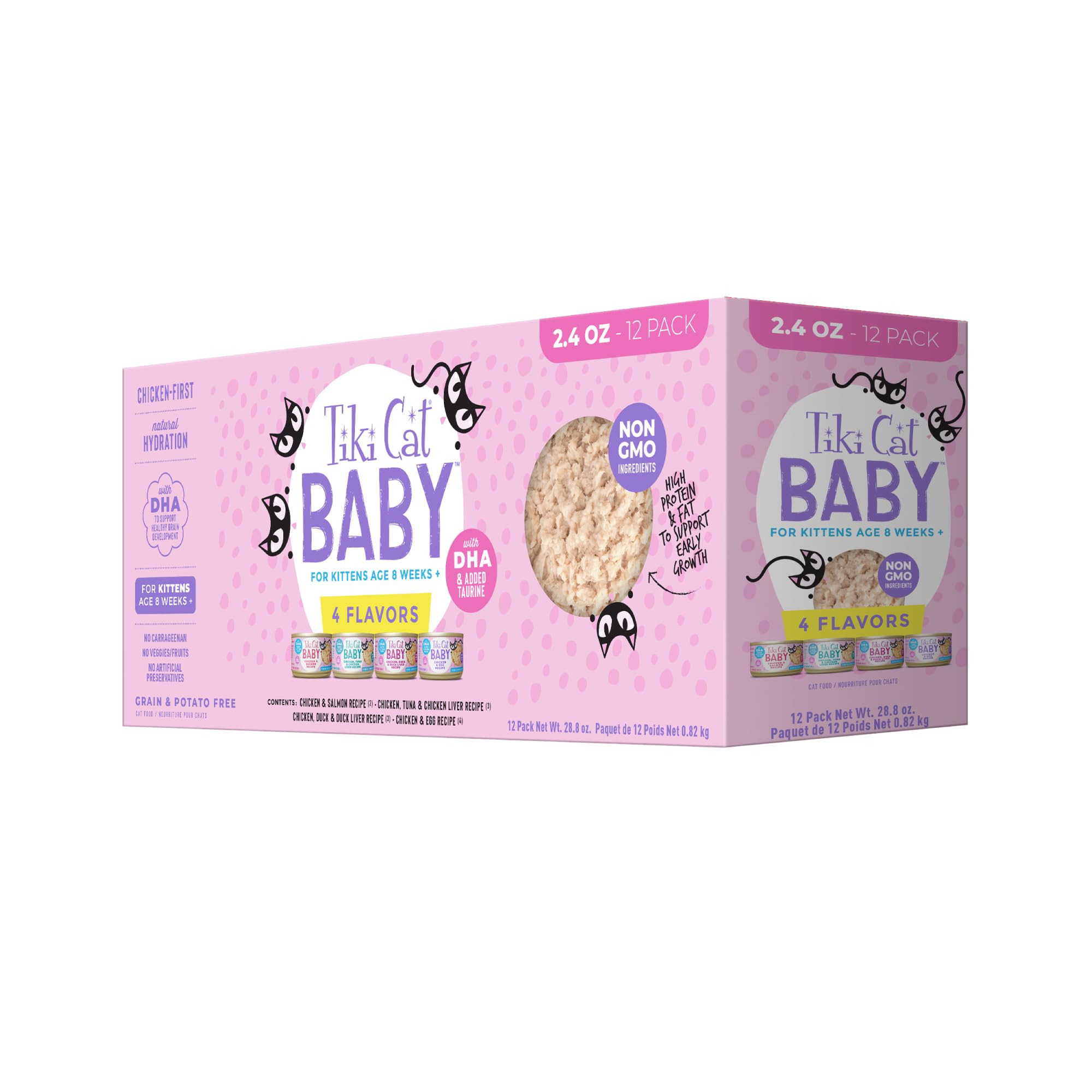 Tiki Cat Baby Shreds lata pollo-salmon, ideal para gatitos activos