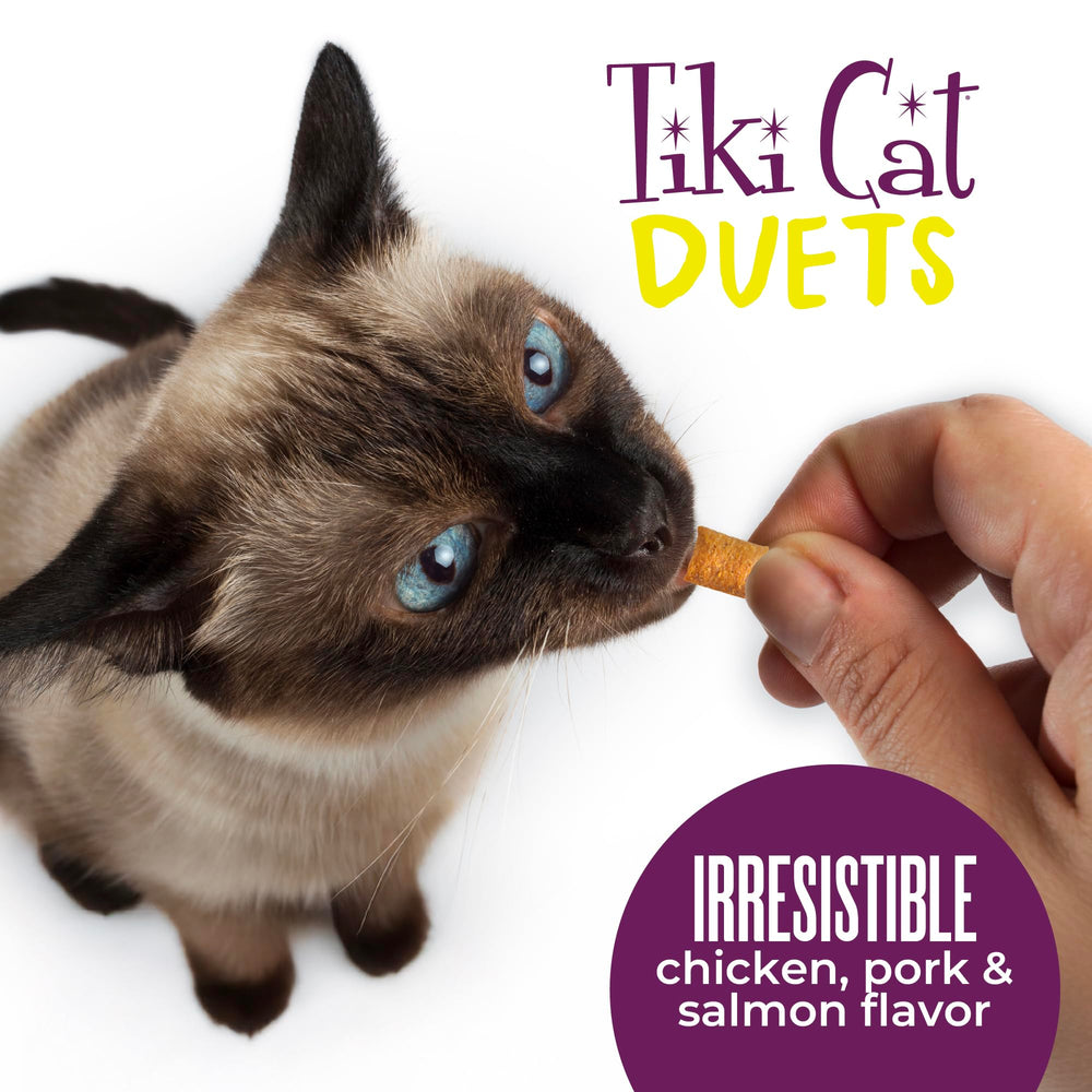 Tiki Cat Duets 2 onzas, formato práctico para premiar durante el día.