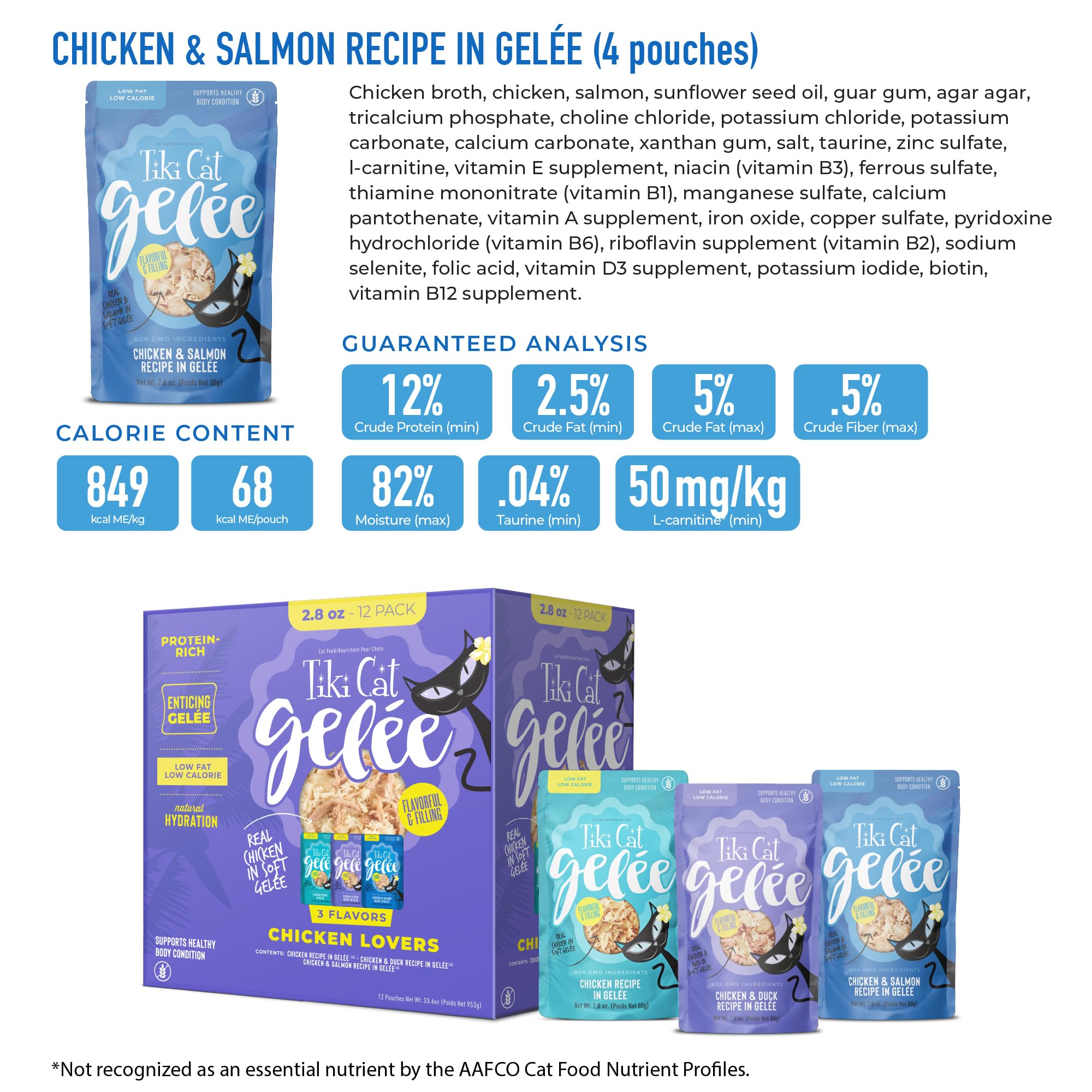 Tiki Pets Luau Lean Gelee con L-Carnitina para apoyar energía