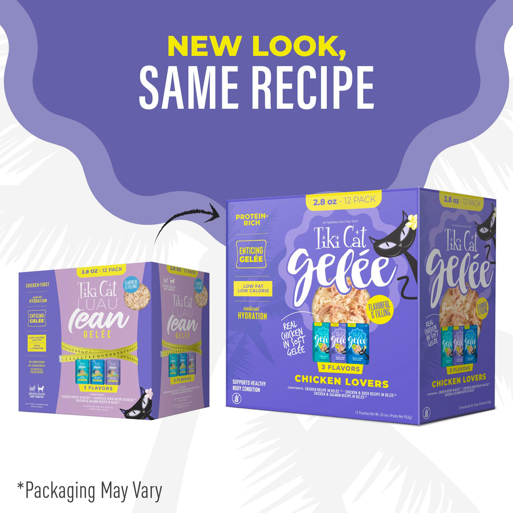 Tiki Pets Luau Lean Gelee con salmón real para hidratación y sabor