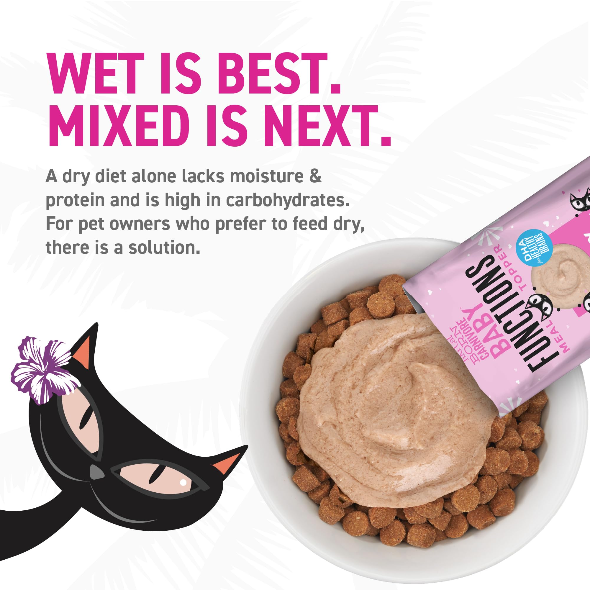Tiki Pets Tiki Cat Born Carnivore Baby Topper Mousse en paquete de 12.
