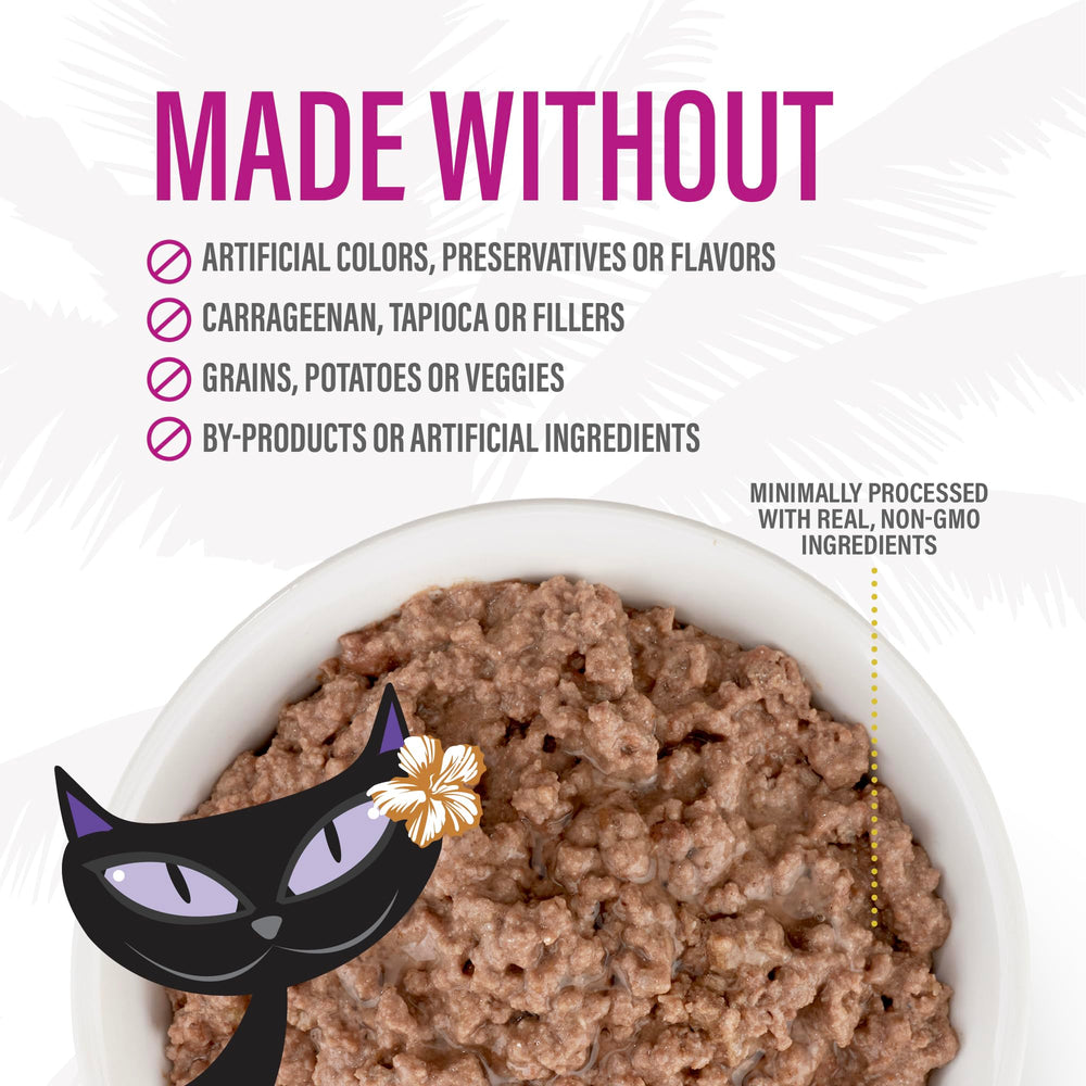 TIKI PETS paté sin conservantes artificiales, mantiene la frescura sin aditivos.