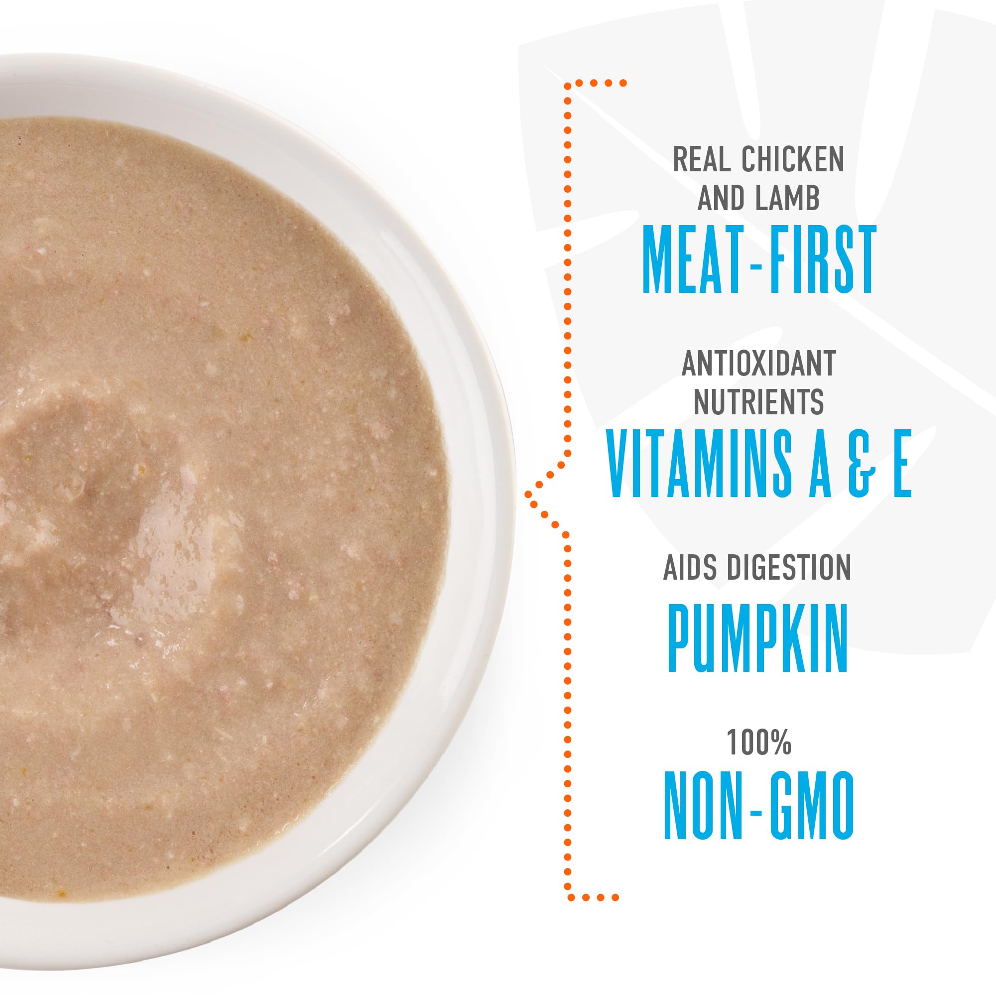 Ingredientes reales de pollo y cordero en Tiki Pets Senior Mousse.
