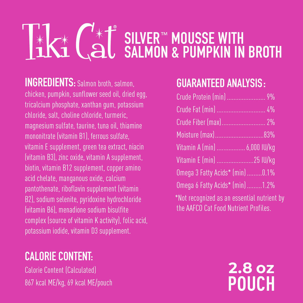 TIKI PETS Silver Mousse para gatos mayores, suave y apetecible.