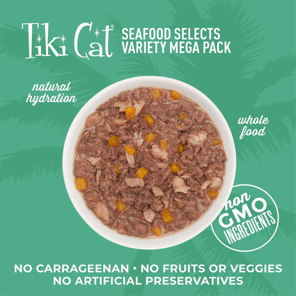 Tiki Cat atún y calamares con calabaza en caldo, textura marina