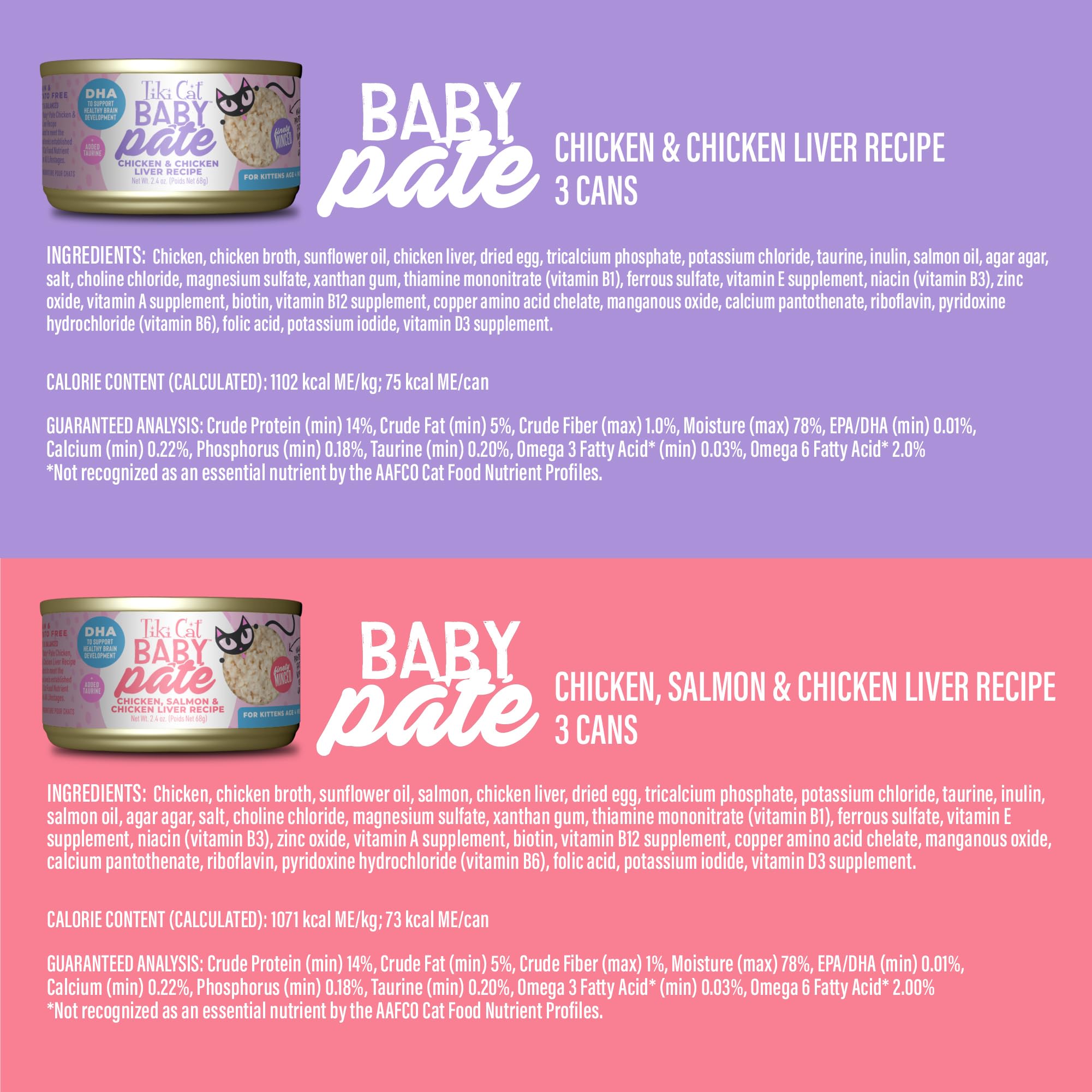 Tiki Cat Baby Pate libre de granos y patatas para gatitos sensibles