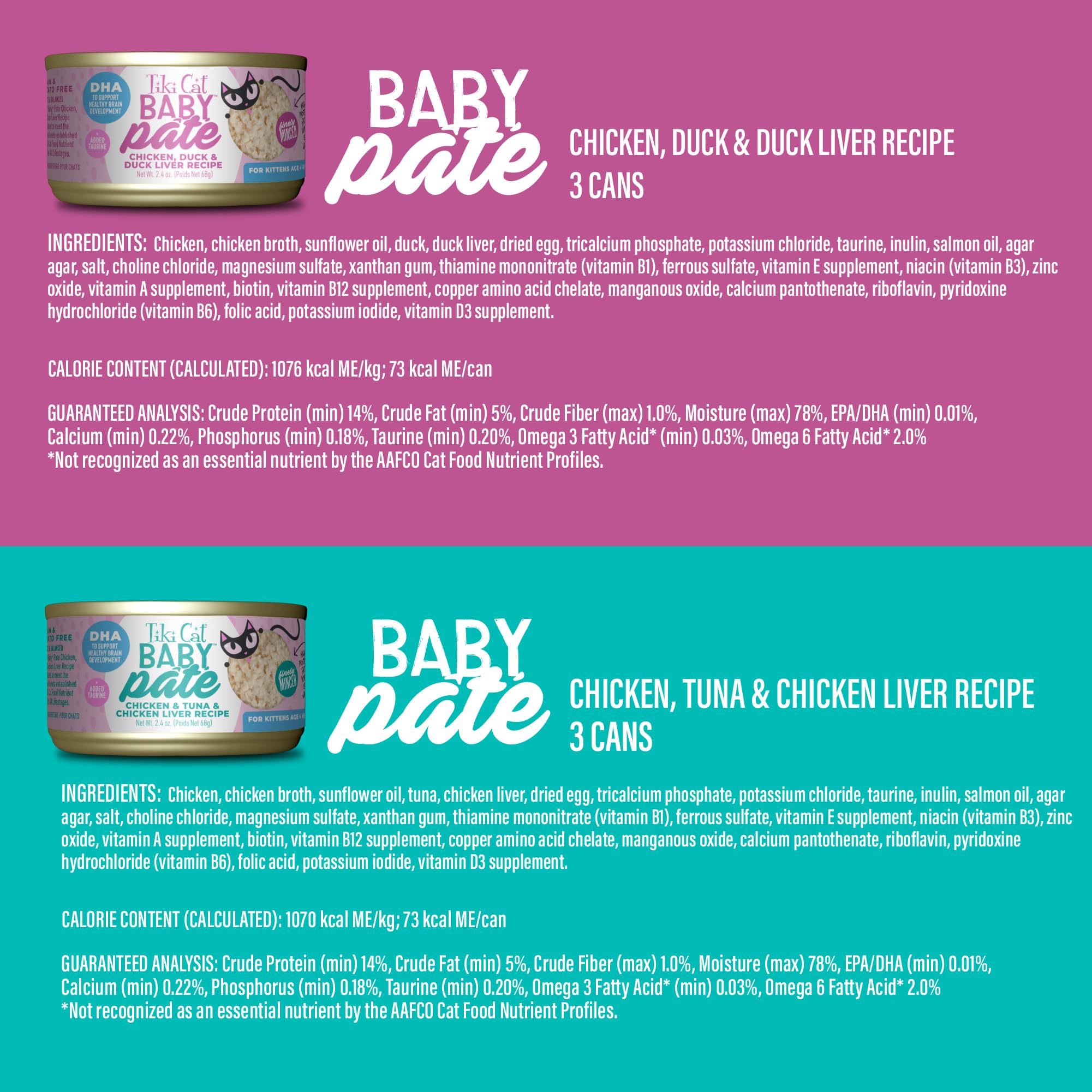 Tiki Cat Baby Pate variedad de sabores para gatitos