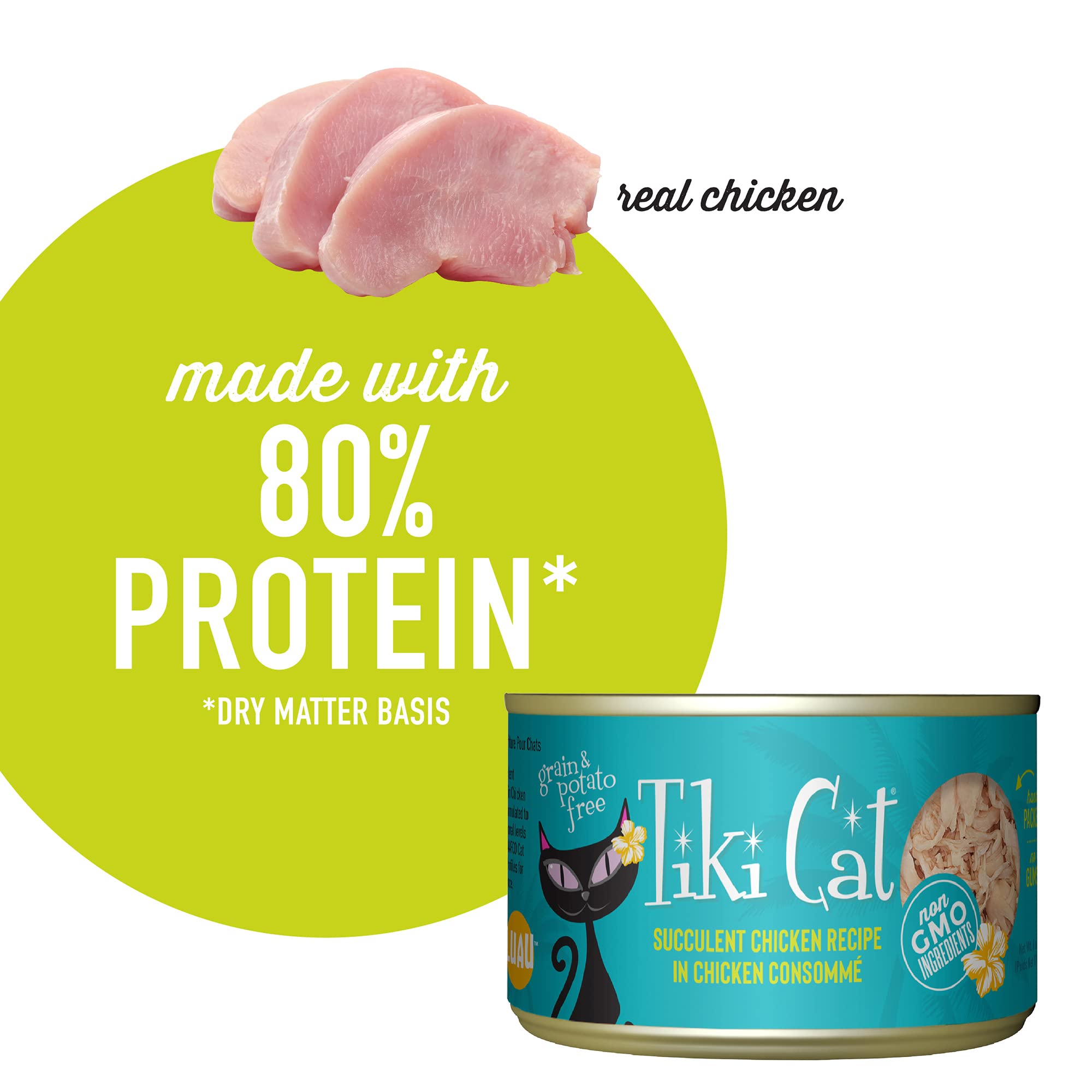 Ingredientes reales en TIKI CAT Puka Puka con sabor natural