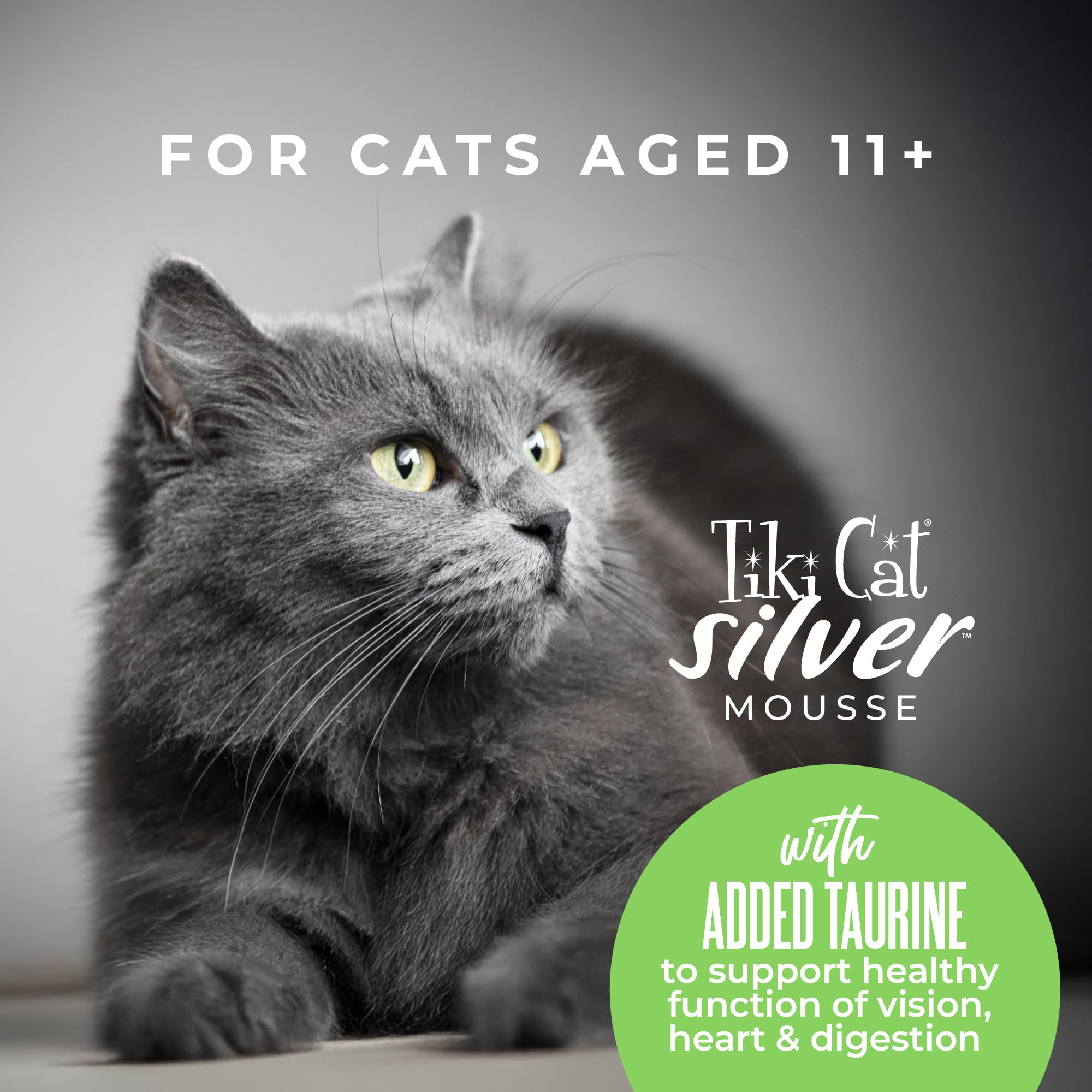 Tiki Cat Silver Mousse antioxidantes y omega: bienestar general potencial.