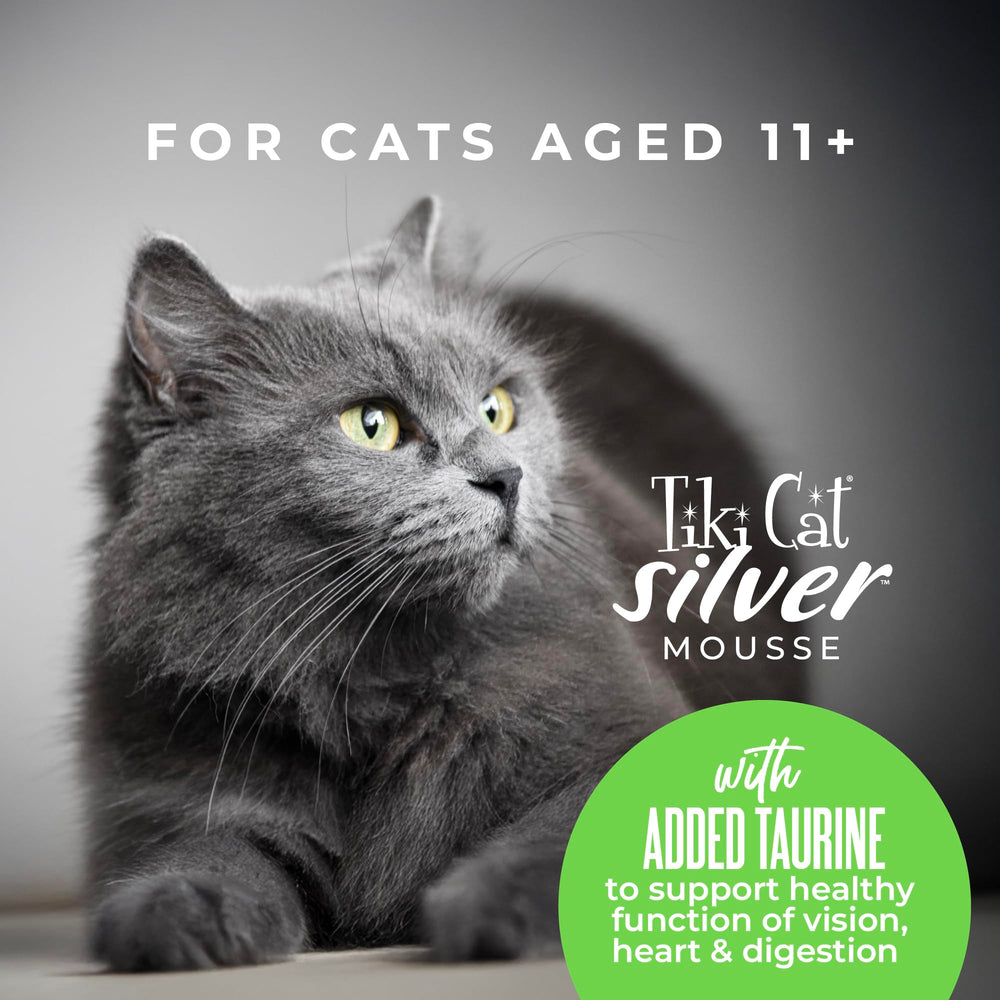Tiki Cat Silver Mousse antioxidantes y omega: bienestar general potencial.
