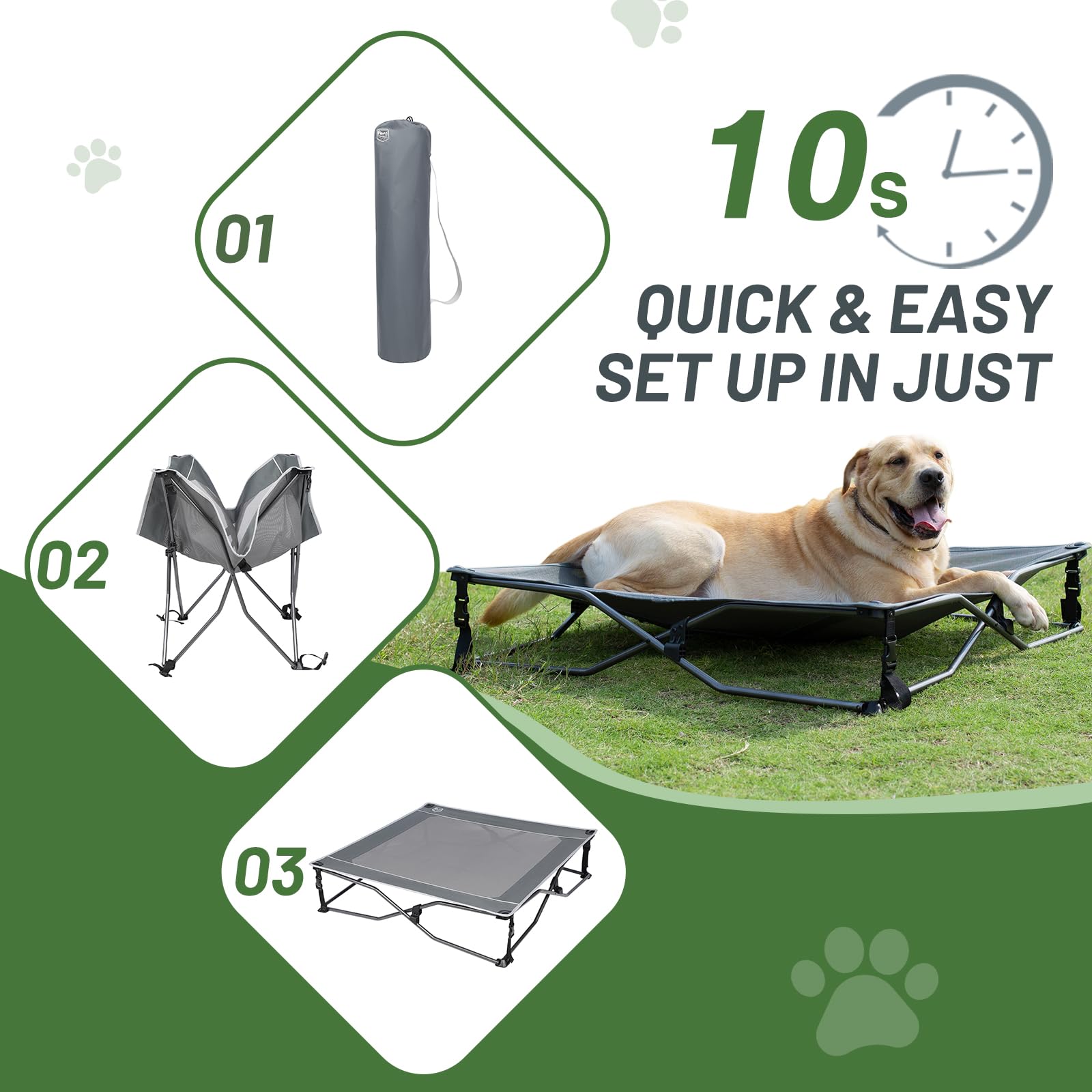 TIMBER RIDGE cama para perros uso interior y exterior, estable y segura.